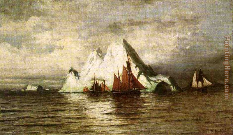 Fishing Boats and Icebergs painting - William Bradford Fishing Boats and Icebergs art painting
